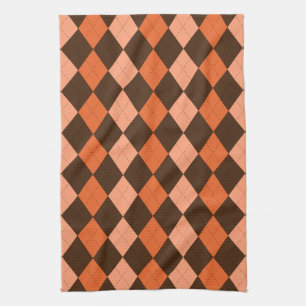 Linge De Cuisine Jacquard d'automne rétro orange et Brown