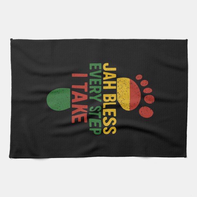 Linge De Cuisine Jah Bless Every Step I take Rasta (Horizontal)