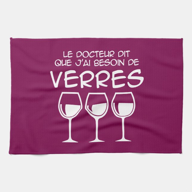 Linge De Cuisine J'ai besoin de verres (Horizontal)