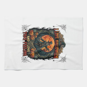 Linge De Cuisine J'aime Halloween Squelette Épouvantail Pleine Lune