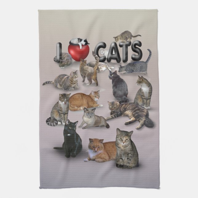 Linge De Cuisine J'aime les chats (Vertical)