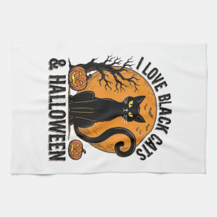 Linge De Cuisine J'aime les chats noirs Halloween Vintage Design de