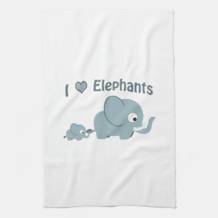 Linge De Cuisine J'aime les éléphants.