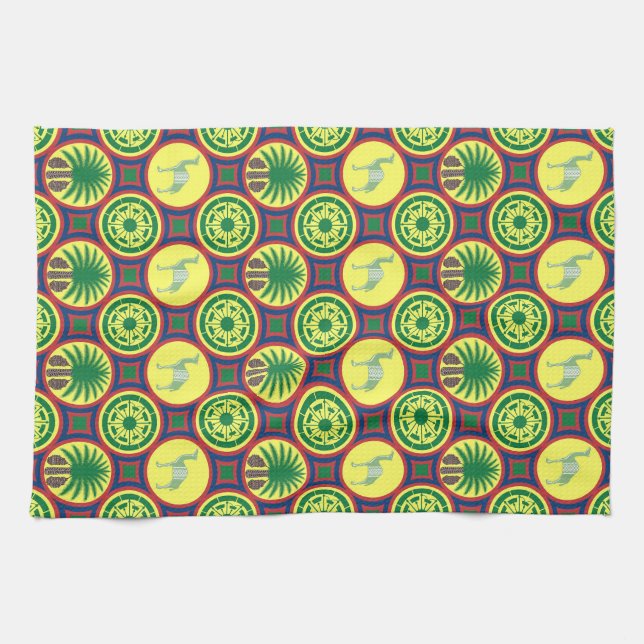 Linge De Cuisine Jamahiri ® Libye | Motif africain (Horizontal)