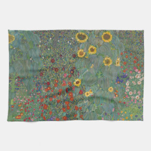 Linge De Cuisine Jardin agricole Tournesols par Gustav Klimt Peintu