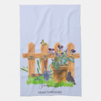 Jardin d'aquarelle Scène de jardinage personnalisé