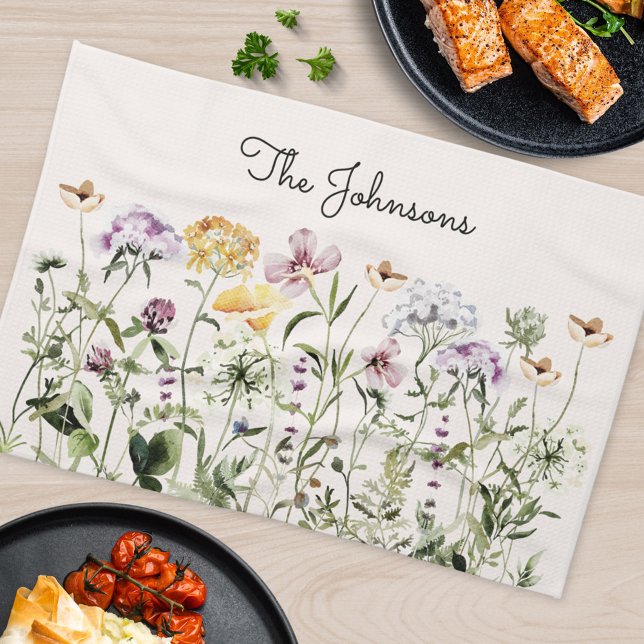 Linge De Cuisine Jardin de fleurs sauvages personnalisé (In situ Kitchen Table)