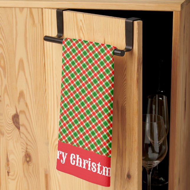 Linge De Cuisine Jardin de Noël rouge et vert (Pliage en tiers)