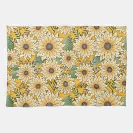 Linge De Cuisine Jardin de tournesol jaune fleuri gras