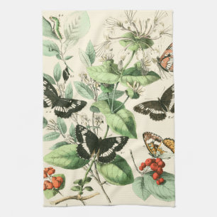 Linge De Cuisine Jardin des papillons et des fleurs
