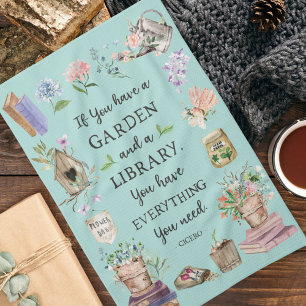Linge De Cuisine Jardinage et bibliothèque Citation Jardin Floral