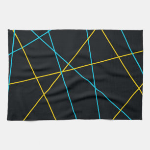 Linge De Cuisine Jaune, Bleu, cool, tendance, urbain, lignes modern
