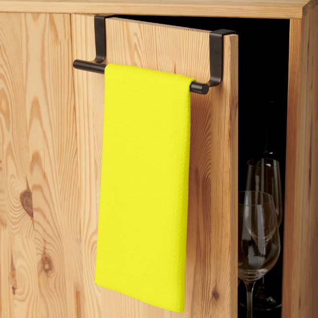 Linge De Cuisine Jaune clair (couleur solide)  (Pliage en tiers)