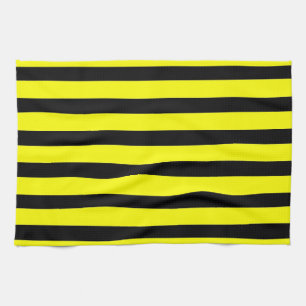 Linge De Cuisine Jaunes et noirs audacieux gaffent le motif rayé