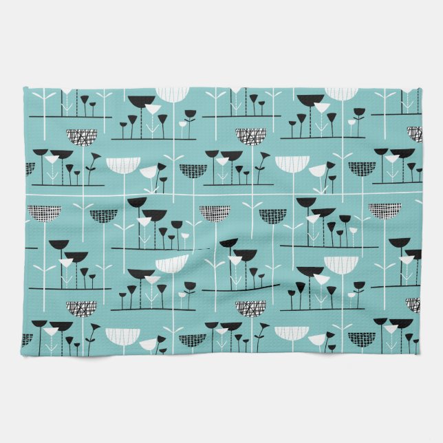 Linge De Cuisine Jazz moderne - Bleu clair 80C6C6 (Horizontal)