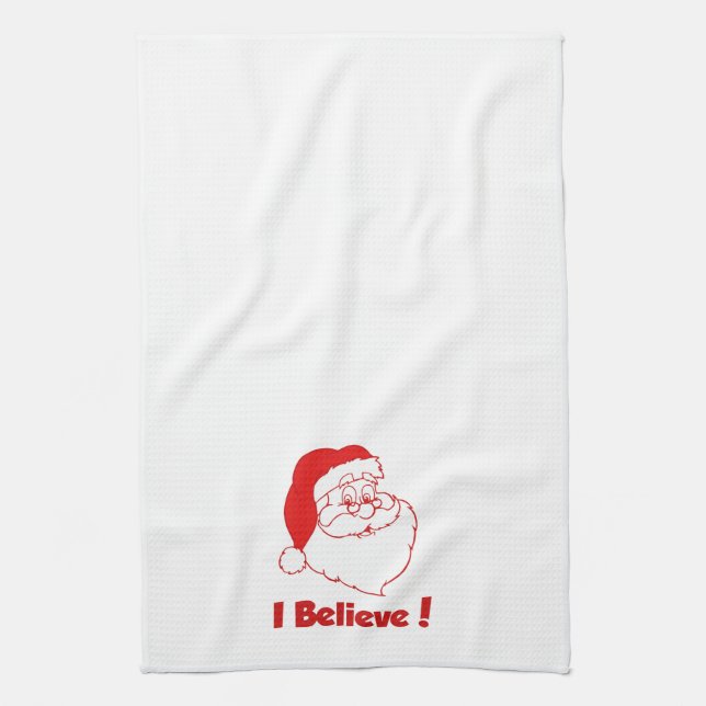 Linge De Cuisine "Je crois que Père Noël Christmas Towel" (Vertical)