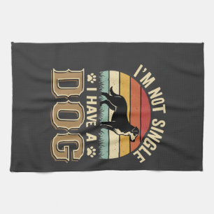 Linge De Cuisine Je ne suis pas célibataire amateur de chien vintag