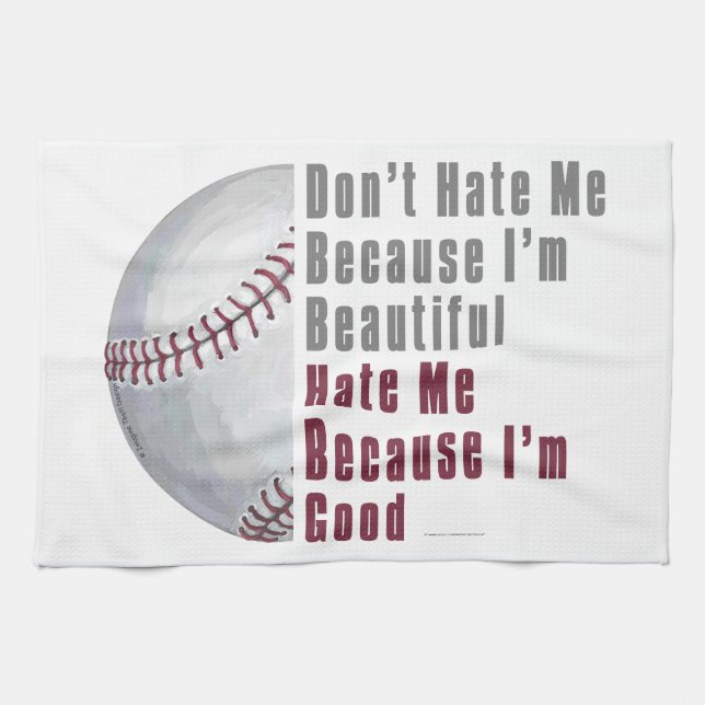 Linge De Cuisine Je Suis Beau Je Suis Bon Baseball (Horizontal)