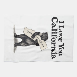 Linge De Cuisine Je t'aime étreinte d'ours de la Californie
