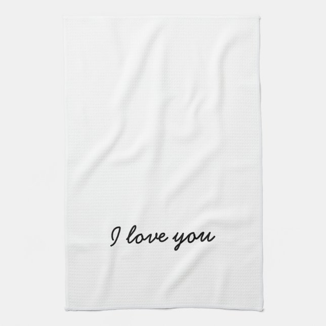 Linge De Cuisine Je t'aime serviette. Son et sien - voir l'autre (Vertical)