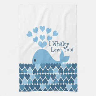 Linge De Cuisine Je T'Aime Whaley ! Bleu