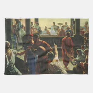 Linge De Cuisine Jésus-Christ au mariage de Cana, eau en vin