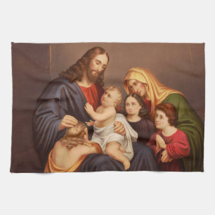 Linge De Cuisine Jésus-Christ avec les Enfants Premium Beaux-Arts