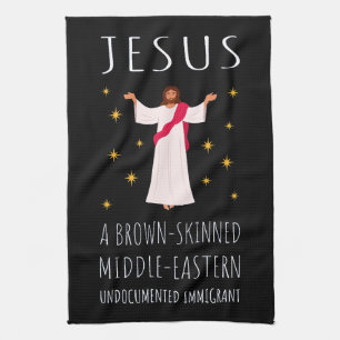 Linge De Cuisine Jésus Immigrant sans papiers à peau Brown I