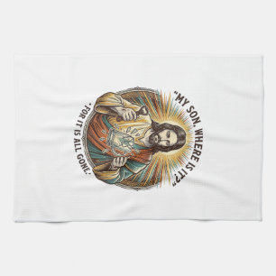 Linge De Cuisine Jésus Verre à Bière Vide Cassé Barman Boire Humour