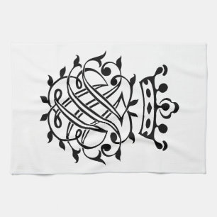 Linge De Cuisine Johann Sebastian Bach Crest Monogramme Insignia