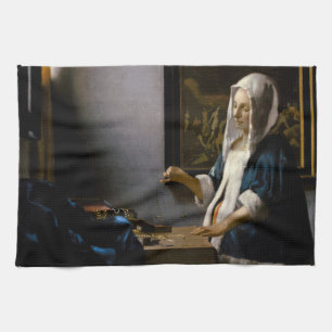 Linge De Cuisine Johannes Vermeer - Femme tenant un équilibre