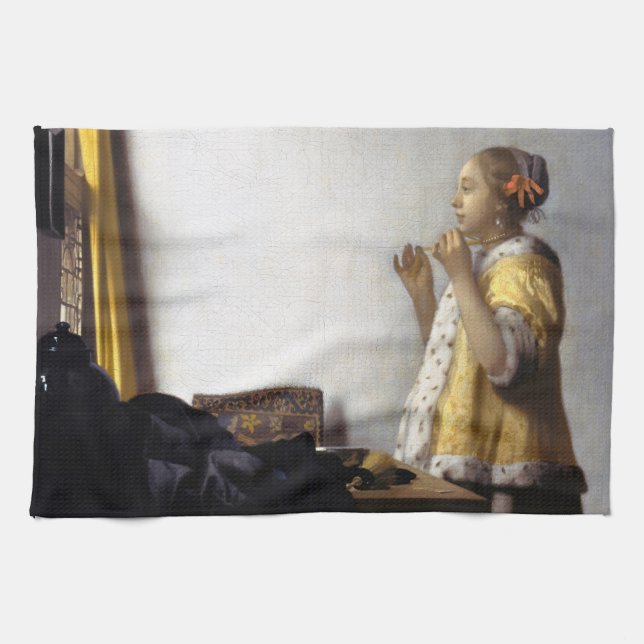 Linge De Cuisine Johannes Vermeer - Jeune femme avec collier perle (Horizontal)