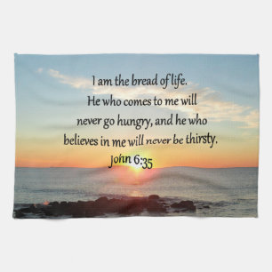 LINGE DE CUISINE JOHN 6:35 DESIGN PHOTO SLEVER