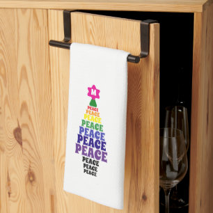 Linge De Cuisine Joli Arbre de Noël Arbre de Paix Arc-en-ciel Ajout