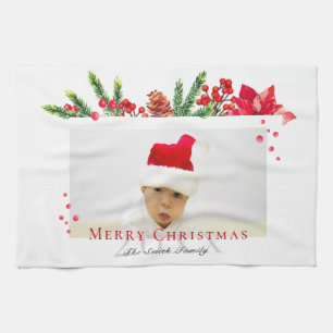 Linge De Cuisine Joli cadre de Noël Photo personnalisée