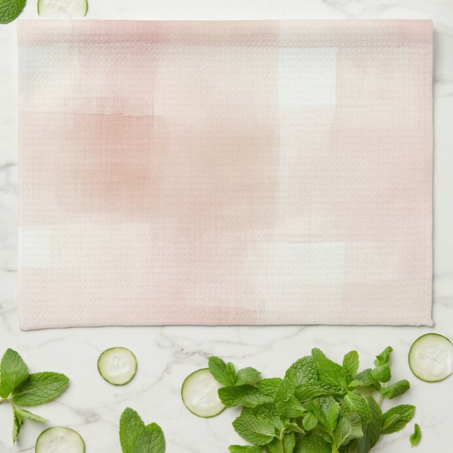 Linge De Cuisine Joli carreau rose pêche crème (Plié)