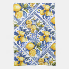 Linge De Cuisine Joli Carreaux Talavera Tout-En-Tête Citrons Imprim