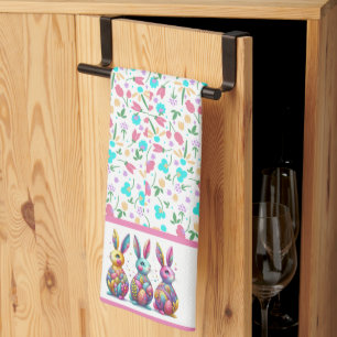 Linge De Cuisine Joli, coloré 3 lapin de Pâques