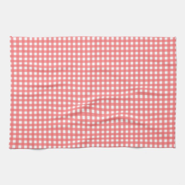 Linge De Cuisine Joli Coral Classy En vichy Motif (Horizontal)