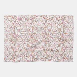 Linge De Cuisine Joli design floral vintage rose blanc