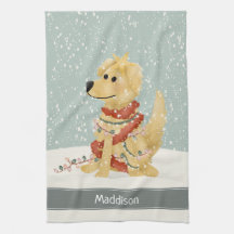 Joli Golden Retriever Noël Famille Vacances