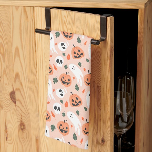 Linge De Cuisine Joli Jack-O-Lanterne et Motif fantôme (Pliage en tiers)
