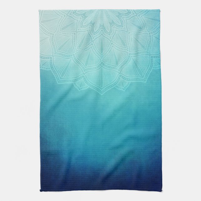Linge De Cuisine Joli Mandala bleu Abstrait (Vertical)