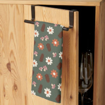 Joli motif cosy avec fleurs champignon et pomme de