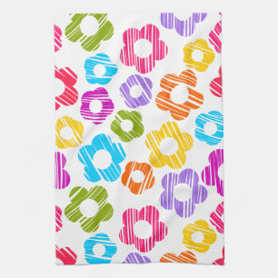 Linge De Cuisine Joli motif floral fleuri coloré girly joyeux