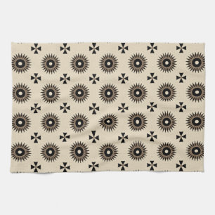 Linge De Cuisine Joli Motif géométrique noir et beige