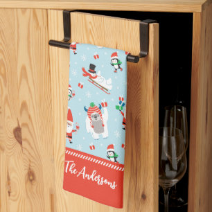 Linge De Cuisine Joli Noël festif d'hiver