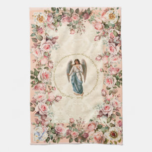 Linge De Cuisine Joli Rose Rose Floral Guardian Angel