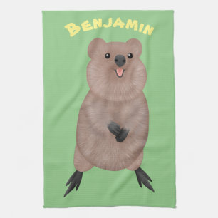 Linge De Cuisine Joli sourire mignon dessin animé quokka