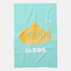 Linge De Cuisine Joli sous-marin jaune, sous l'eau, pour les enfant